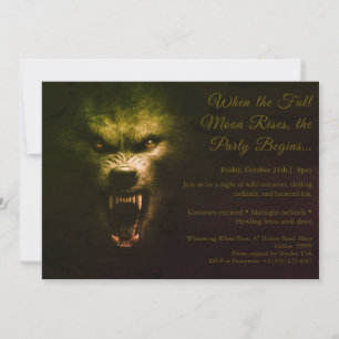 Convite de festas de fantasia do Werewolf Howl Hal