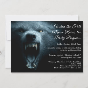 Convite de festas de fantasia do Werewolf Howl Hal