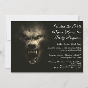 Convite de festas de fantasia do Werewolf Howl Hal