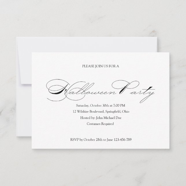 Convite de festas de Figuras Simples de Halloween (Frente)