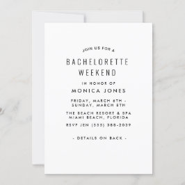 Convite de festas de Fim de Semana Bachelorette