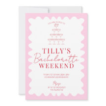 Convite de festas de Fim de Semana Rosa e Vermelho