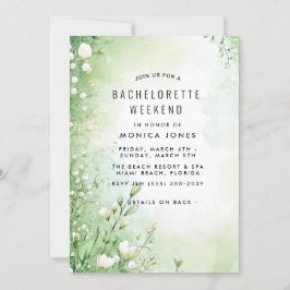 Convite de festas de Fim de Semana Verde Floral