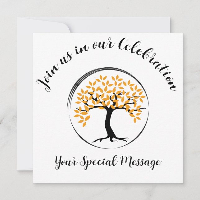 Convite de festas de Fim de Tratamento da Árvore d (Frente)