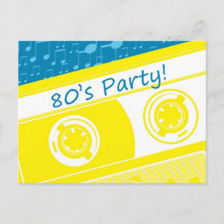 Convite de festas de fita anos 80