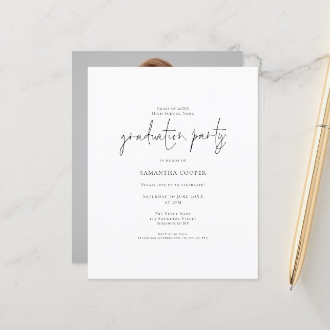 Convite de festas de Formando de Fotografia de Tip (Frente/Verso In Situ)