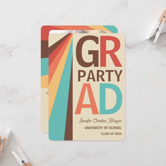 Convite de festas de Formando de Fotografias Retro (Frente/Verso In Situ)