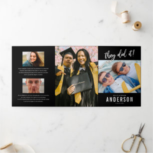 Convite de festas de Foto de Graduação Dupla