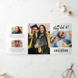 Convite de festas de Foto de Graduação Dupla