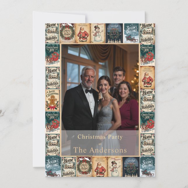 Convite de festas de Foto de Natal Rustic Winter (Frente)