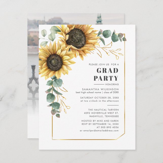 Convite de festas de Foto Floral 2025 (Frente/Verso)