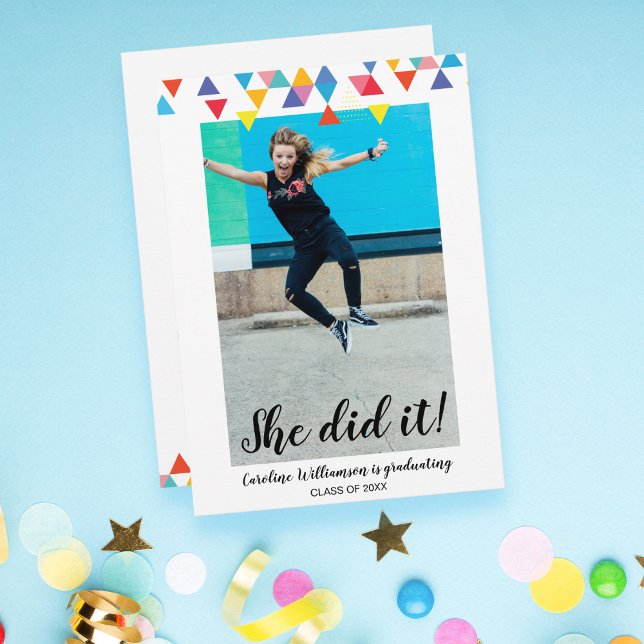 Convite de festas de Foto para Graduação Colorida  (Criador carregado)