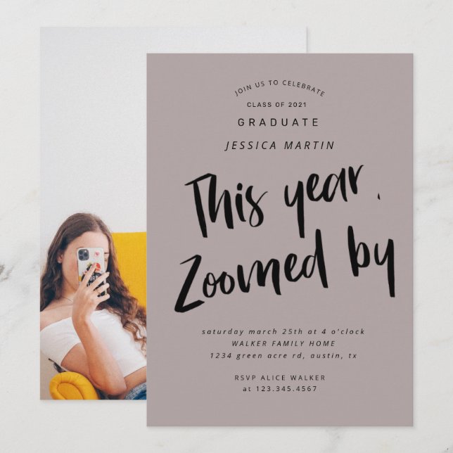 convite de festas de fotografia de graduação pandê (Frente/Verso)