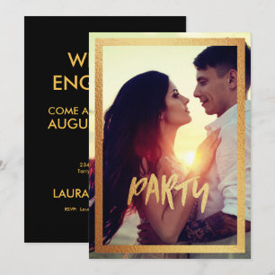 Convite de festas de Fotografia do Noivado Sparkly