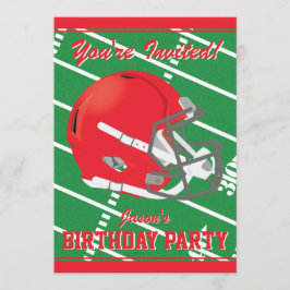 Convite de festas de Futebol Vermelho - Editável