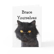 Convite de festas de Gato Persa Preto