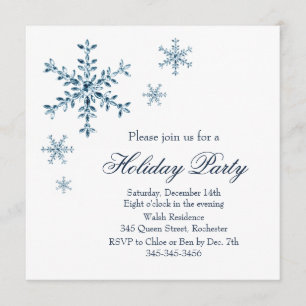 Convite de festas de Glamor de Feriado (branco)