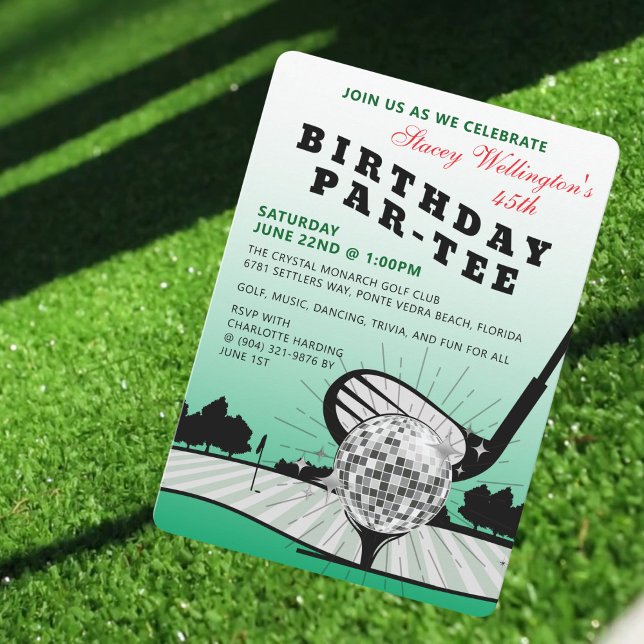 Convite de festas de Golf Birthday Par-tee (Criador carregado)
