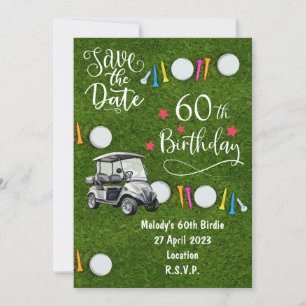 Convite de festas de golfe salva 60º aniversário