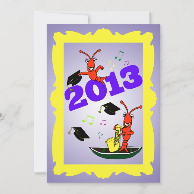 Convite de festas De Graduação De Cajun Em 2013 (Frente)