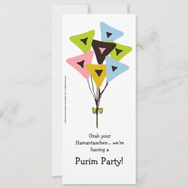 Convite de festas de Hamantaschen Purim do hélio (Frente)