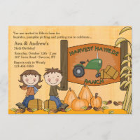 Convite de festas de Hayride da colheita