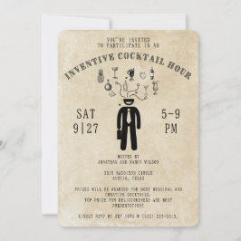 Convite de festas de Hora Inventiva do Cocktail