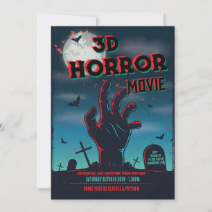 Convite de festas de Horror de Filme 3D do Hallowe