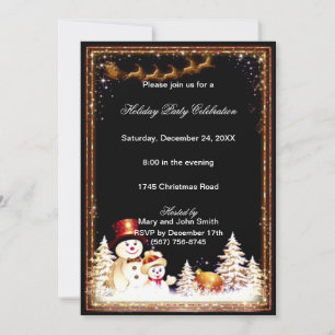 Convite de festas de inverno de Snowman