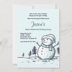 Convite de festas de inverno Snowman
