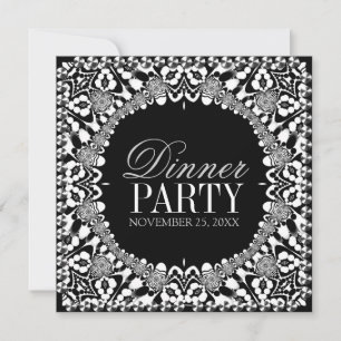 Convite de festas de Janto Black White Tribal Fusi