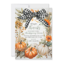Convite de festas de Janto de Ação de Graças xadre