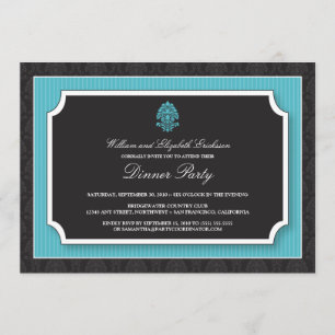 Convite de festas de Janto do Damask Elegante (aqu