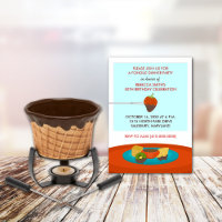 convite de festas de Janto Fondue de 50º aniversár