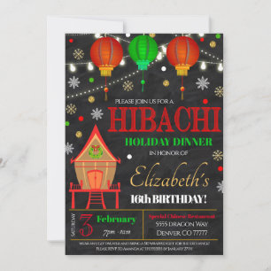 Convite de festas de Janto Hibachi Holiday