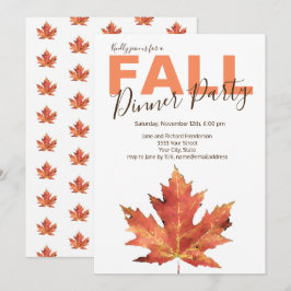 Convite de festas de Janto Rustic Fall Leaf