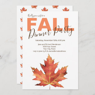 Convite de festas de Janto Rustic Fall Leaf
