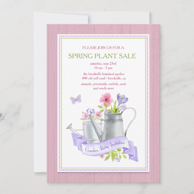 Convite de festas de jardim (Frente)