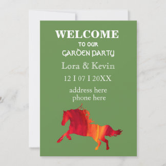 Convite de festas de Jardim com Cavalo