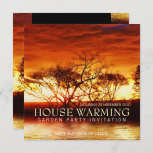 Convite de festas de Jardim Vermelho Sunset