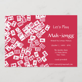 Convite de festas de Jogos Mah-Jongg