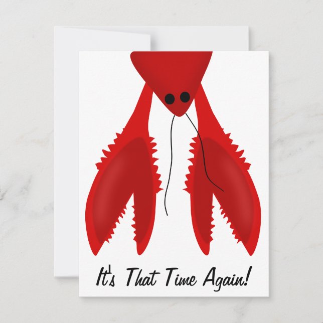 Convite de festas de lagosta Cajun (Frente)