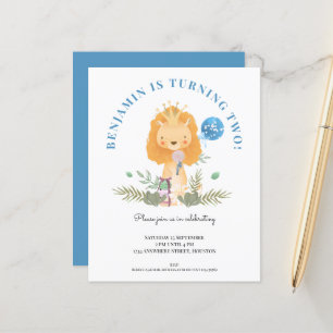 Convite de festas de Leões do segundo aniversário