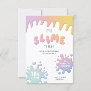 Convite de festas de lodo arco-íris