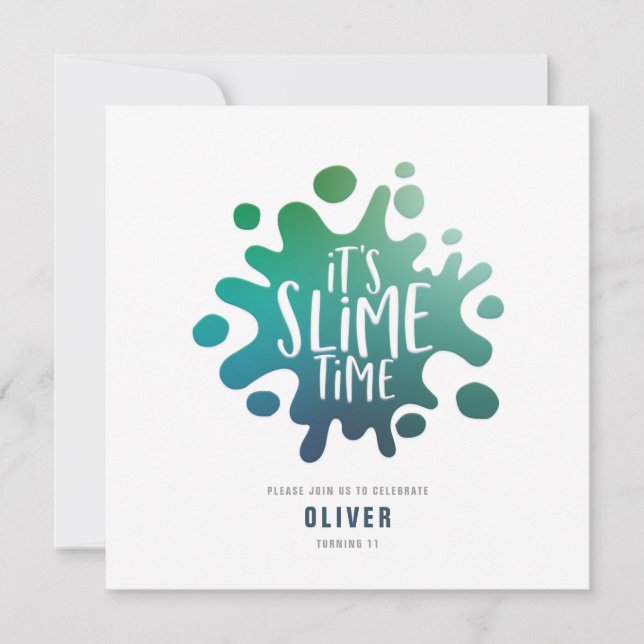 Convite de festas de lodo arco-íris (Frente)