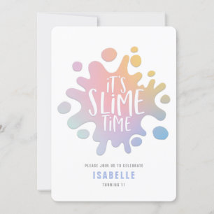 Convite de festas de lodo arco-íris