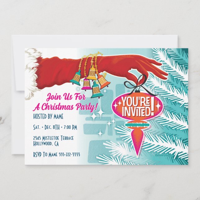 Convite de festas de Luvas de Natal Vermelho (Frente)