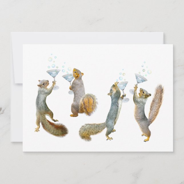 Convite de festas de Martini Squirrels (Frente)