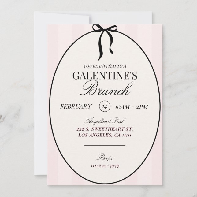 Convite de festas de Namorados Galentines Brunch (Frente)