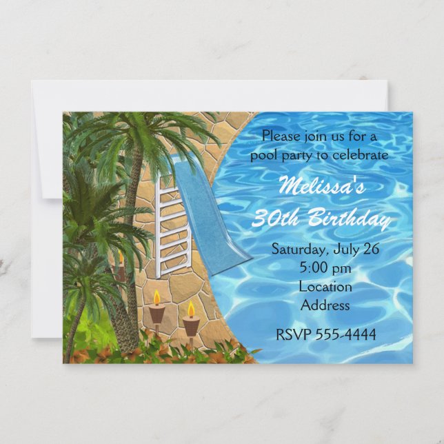 Convite de festas de Natação de Verão de CHURRASCO (Frente)